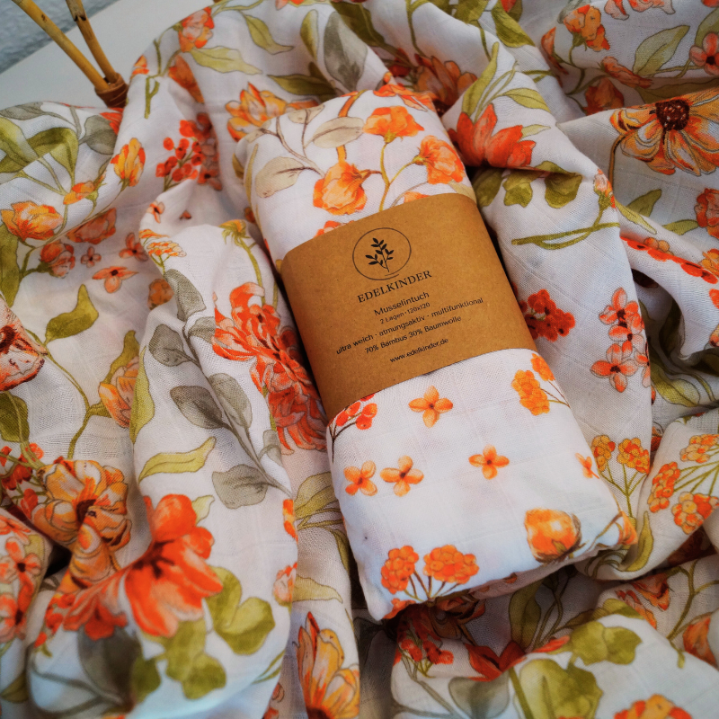 Musselintuch Blütenwiese