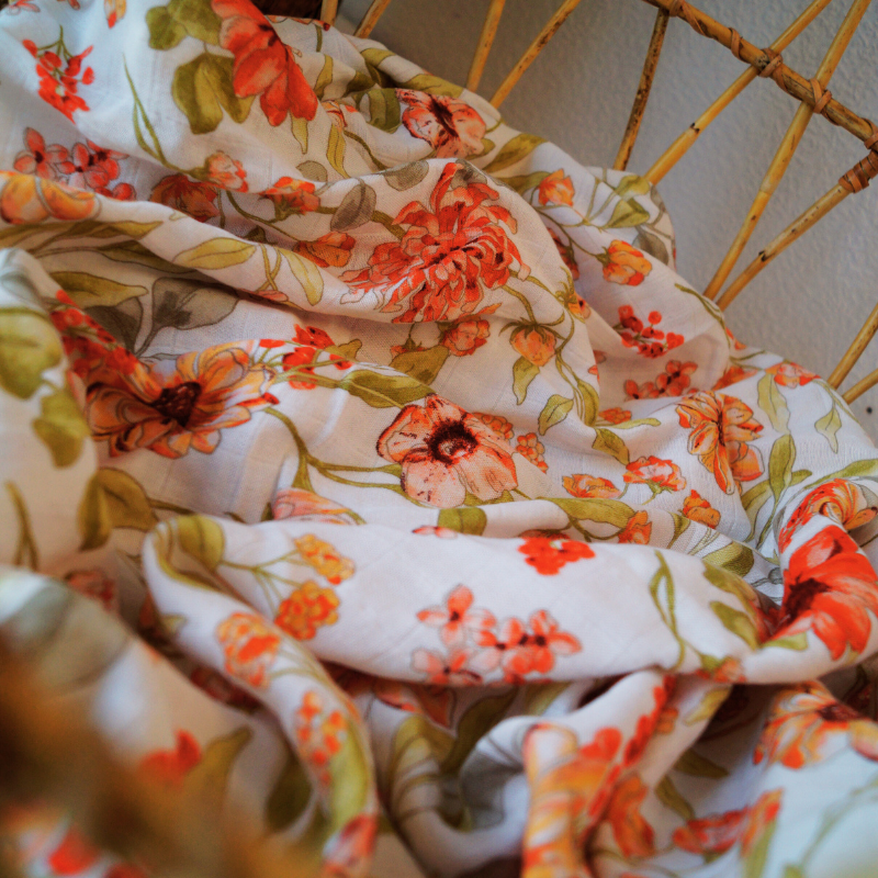 Musselintuch Blütenwiese