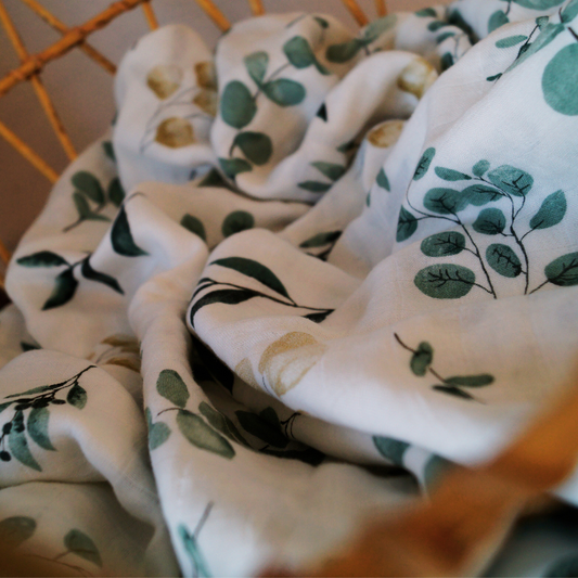 Musselintuch Blätterzauber