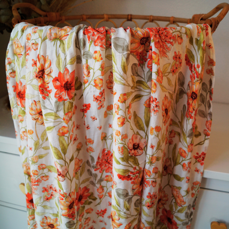 Musselintuch Blütenwiese