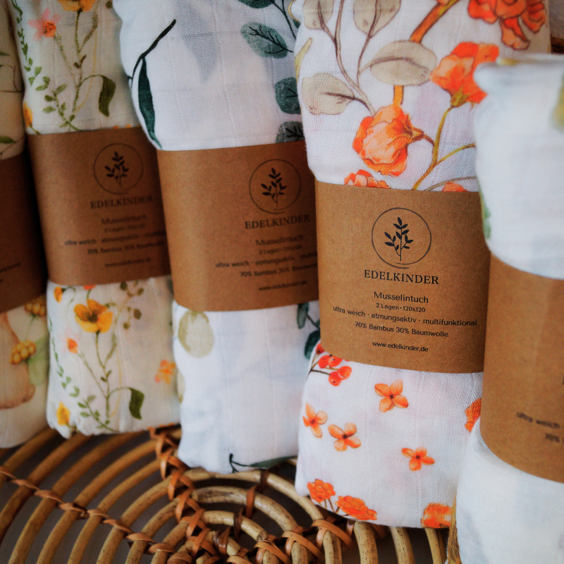 Musselintuch Blätterzauber