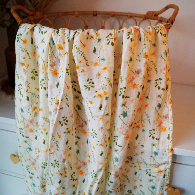 Musselintuch Wildblumenzauber