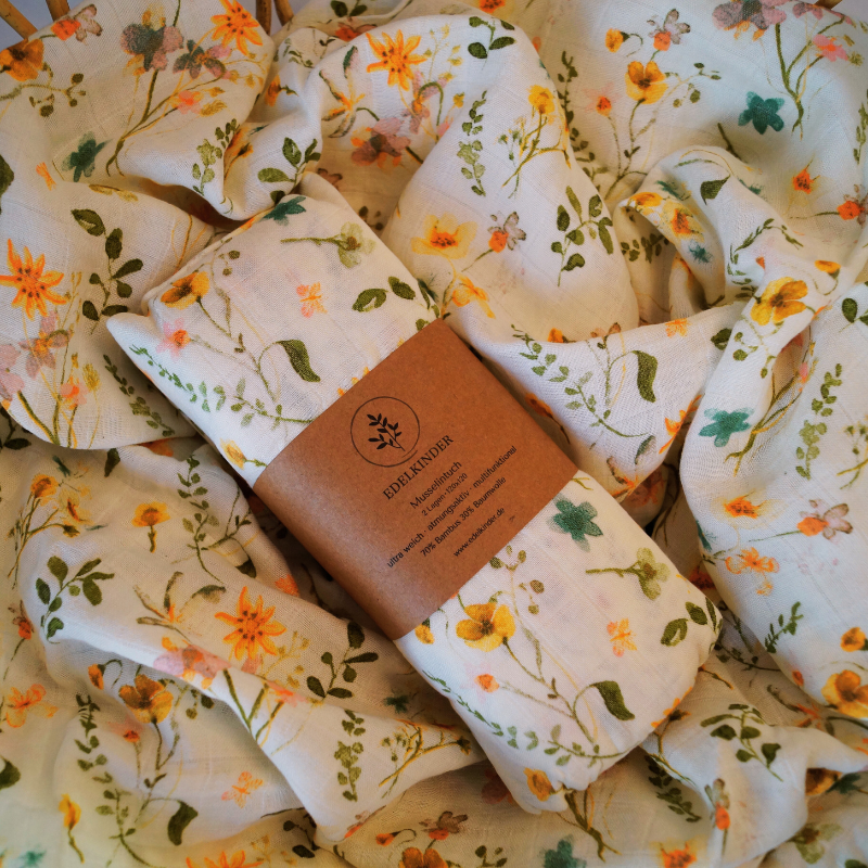 Musselintuch Wildblumenzauber