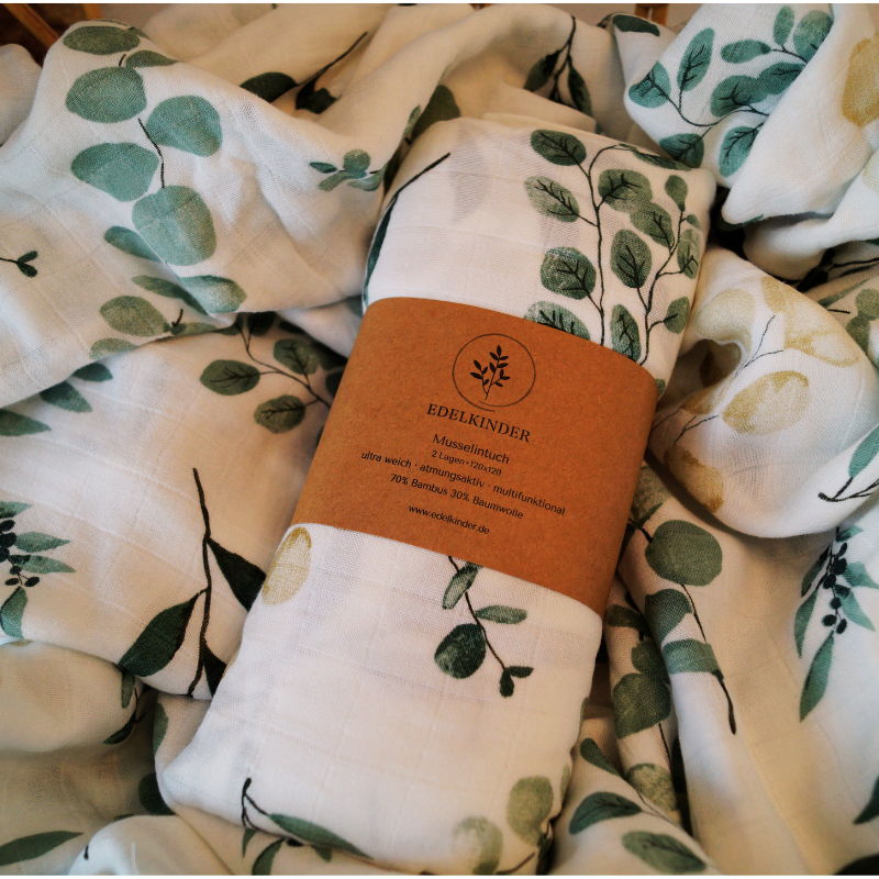 Musselintuch Blätterzauber