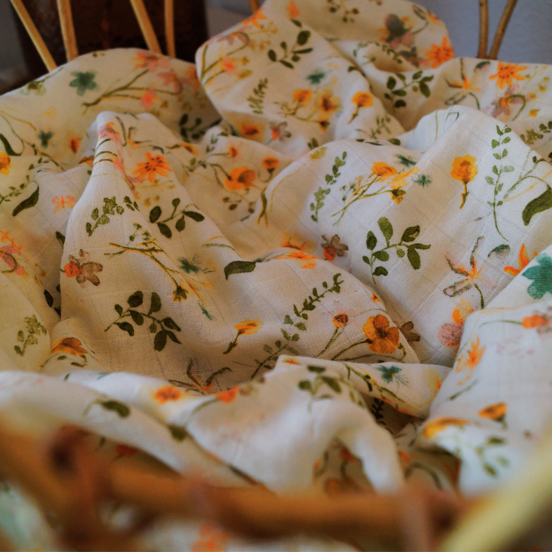 Musselintuch Wildblumenzauber